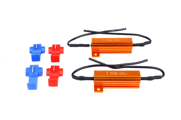 Set 2 anulatoare eroare de bec ars pentru becuri cu LED 6Ohm, 50W, 12V