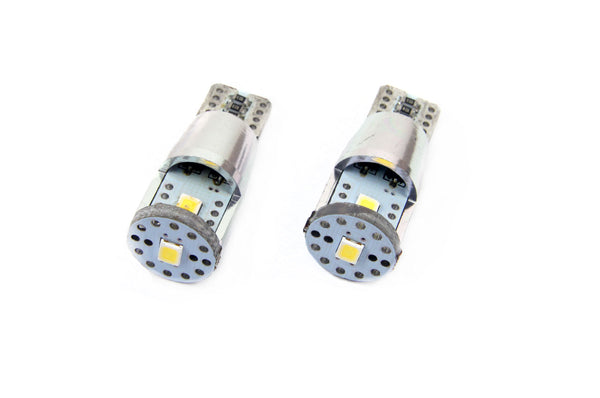 Set becuri auto cu LED CANBUS compatibil T10e W5W 3 SMD ALU Alb 12V/24V, destinat competitiilor auto sau off-road