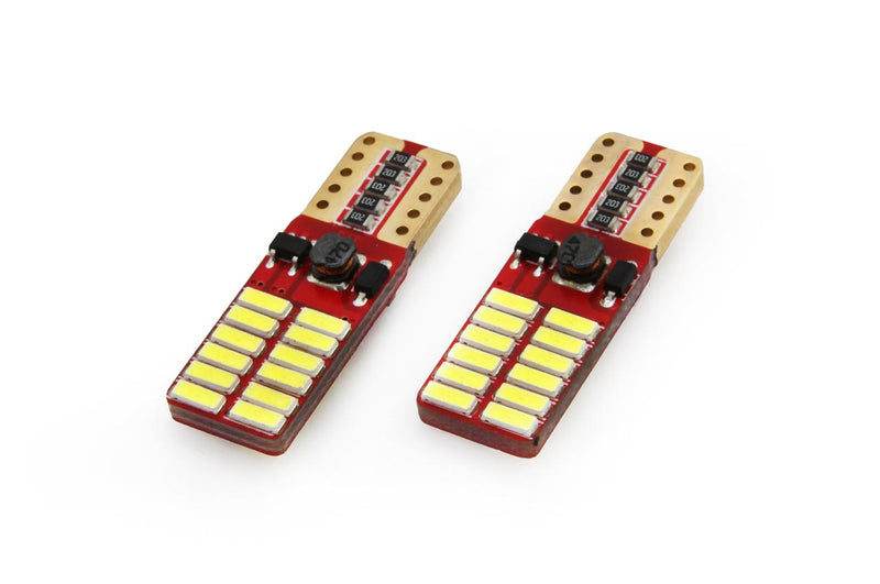 Set becuri auto cu LED CANBUS compatibil T10e W5W 24 SMD Alb 12V/24V, destinat competitiilor auto sau off-road