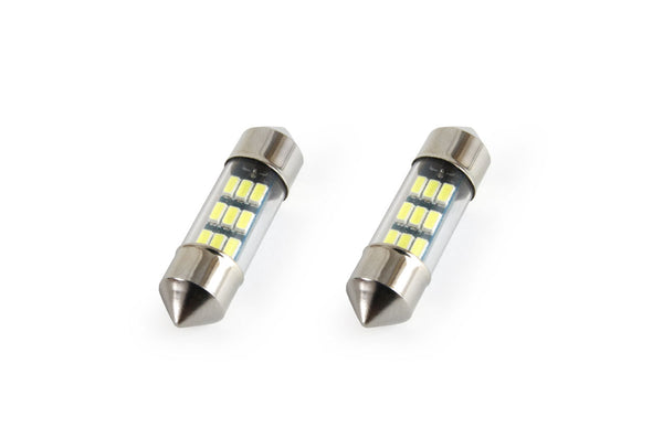 Set becuri auto cu LED sofit compatibil C5W 9 SMD 31mm Alb 12V, destinat competitiilor auto sau off-road