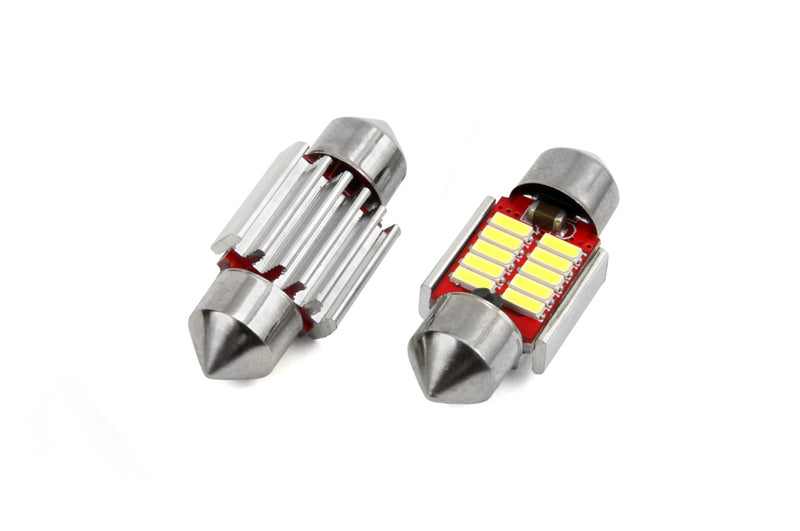 Set becuri auto cu LED CANBUS sofit compatibil C5W 10 SMD 31mm Alb 12/24V, destinat competitiilor auto sau off-road