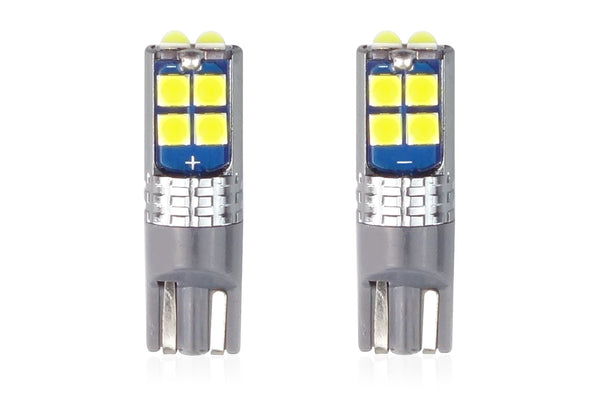 Set becuri auto cu LED CANBUS compatibil T10 W5W 10 SMD Alb 12/24V, destinat competitiilor auto sau off-road