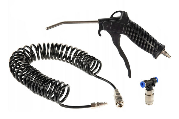 Set de suflat cu pistol, furtun spiralat, cuplaje, 13ATM