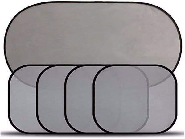 Set 5 perdele auto pentru protectie solara, universale, culoare Neagra