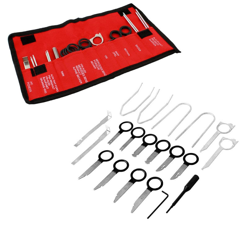 Set Profesional cu 20 chei extractoare pentru demontarea playerului/radioului auto, AVX-AG363C