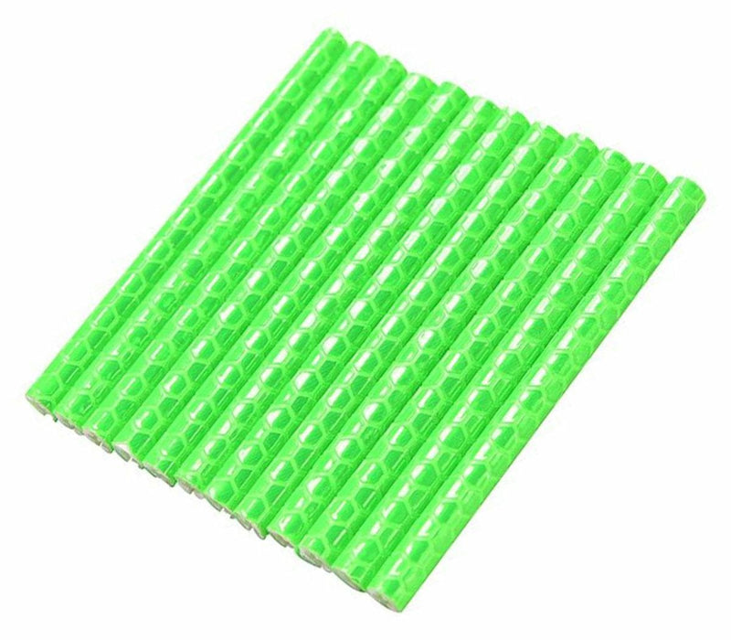 Set 12 ornamente din material reflectorizant pentru spite bicicleta, culoare verde