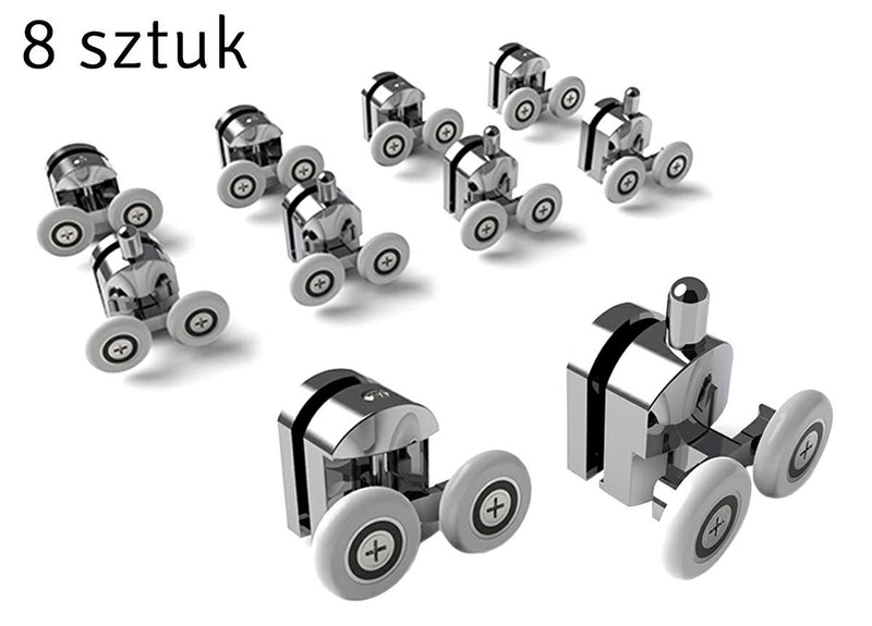 Set 8 piese reconditionare cabina de dus, culoare Crom