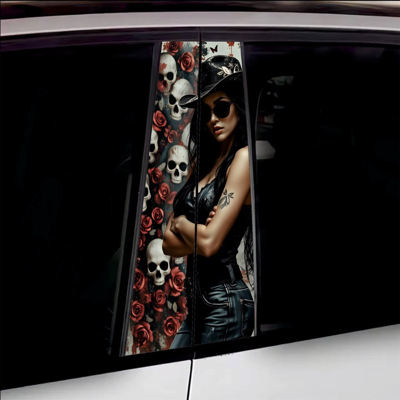 Set 2 stickere decorative pentru stalpii usilor, print autoadeziv de inalta rezolutie, dimensine 2 buc x 50 x 22 cm , cod: AVX-SSU-09