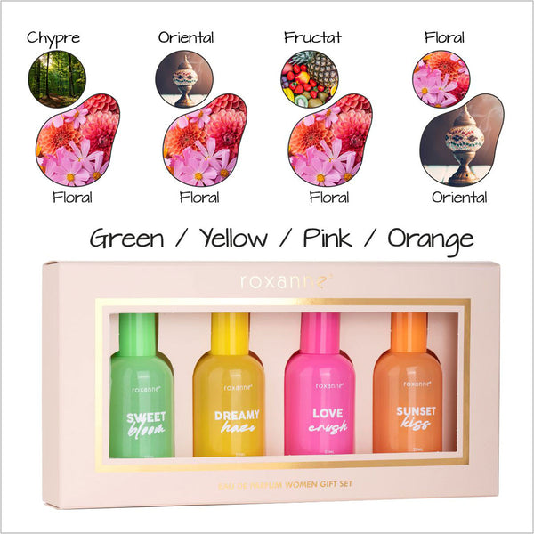 Set apa de parfum Roxanne, Femei, 4x25 ml