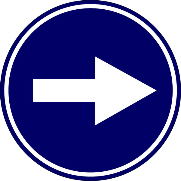 Eticheta, Autocolant Reflectorizant Semn Obligatoriu Stanga / Dreapta, Diamentru 18cm