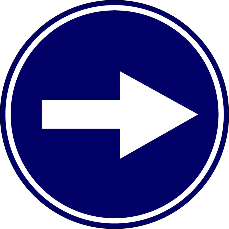 Eticheta, Autocolant Reflectorizant Semn Obligatoriu Stanga / Dreapta, Diamentru 18cm