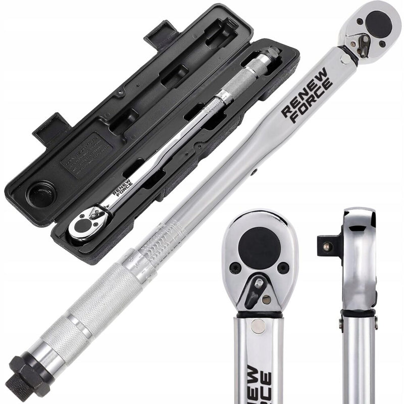 Cheie dinamometrica din otel/crom, 3/8″, reglabila 7-112 Nm, cu blocare