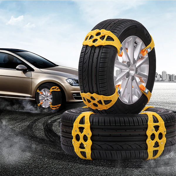 Set 12 piese, 8 x Lanturi Universale de Zapada, cu pinteni din otel si clichet​, demontabile, reutilizabile, cu manusi, racleta si geanta de depozitare